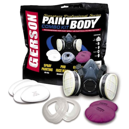 Gerson Signature Paint and Body Combo Kit  Silicone Half-Mask Combo Kit, MED, 12PK 089251-KIT